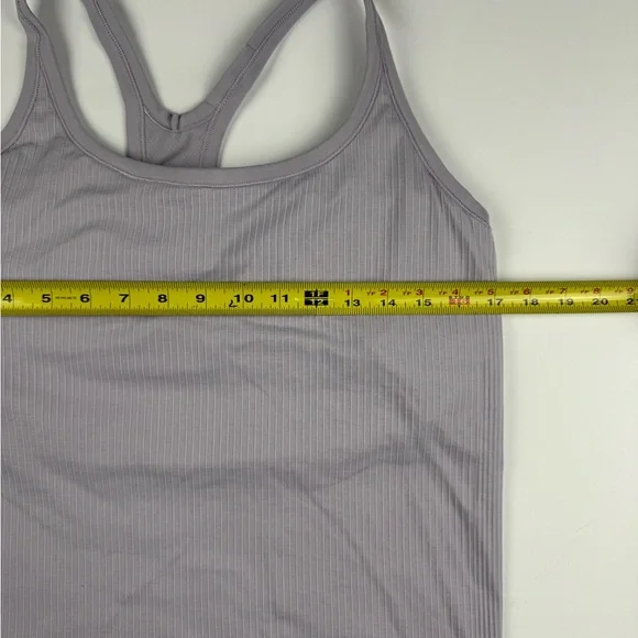 Lululemon Ebb to street tank top in light lavender with bra inside size 14 - Picture 2 of 8